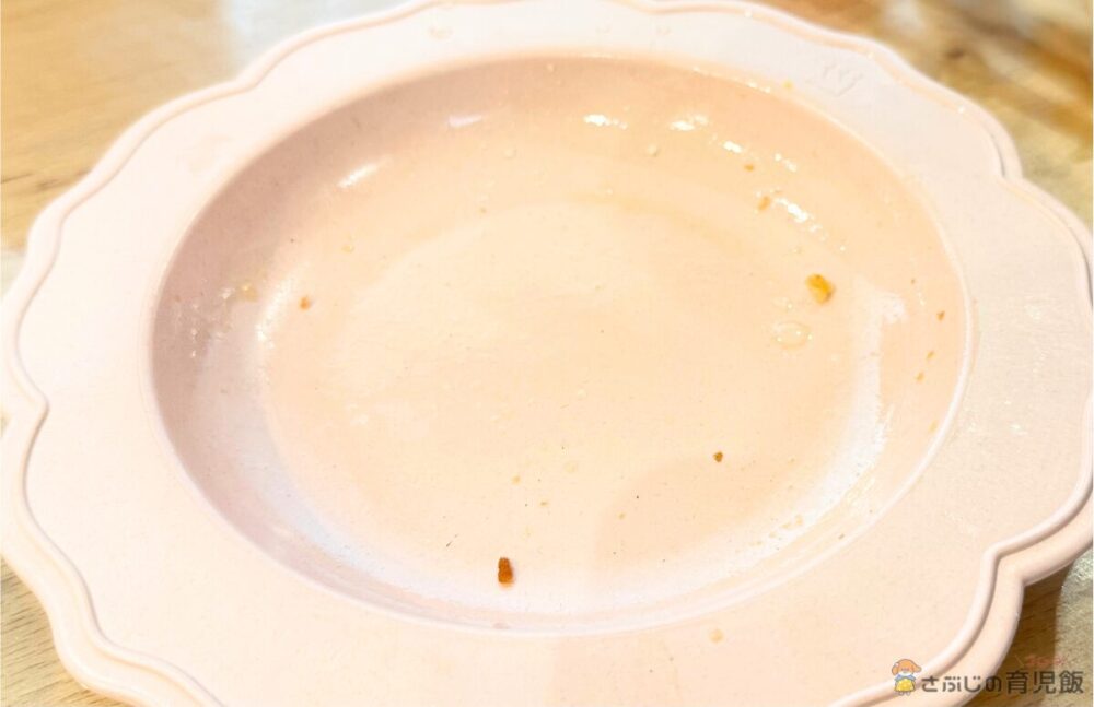 ほんのり甘いじゃがいもコロッケ完食したお皿