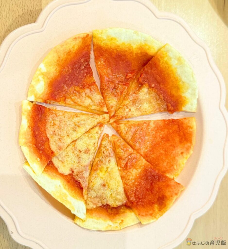 チーズとトマトのお子様マルゲリータ調理後の焼き上がり