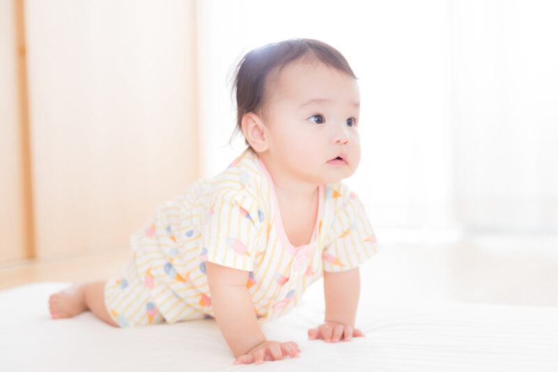 赤ちゃんハイハイしている様子