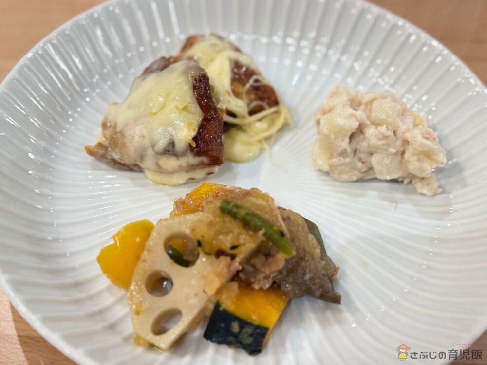 つくりおき.jp時代の4週目盛り付け（鶏肉のカレーチーズ焼き）